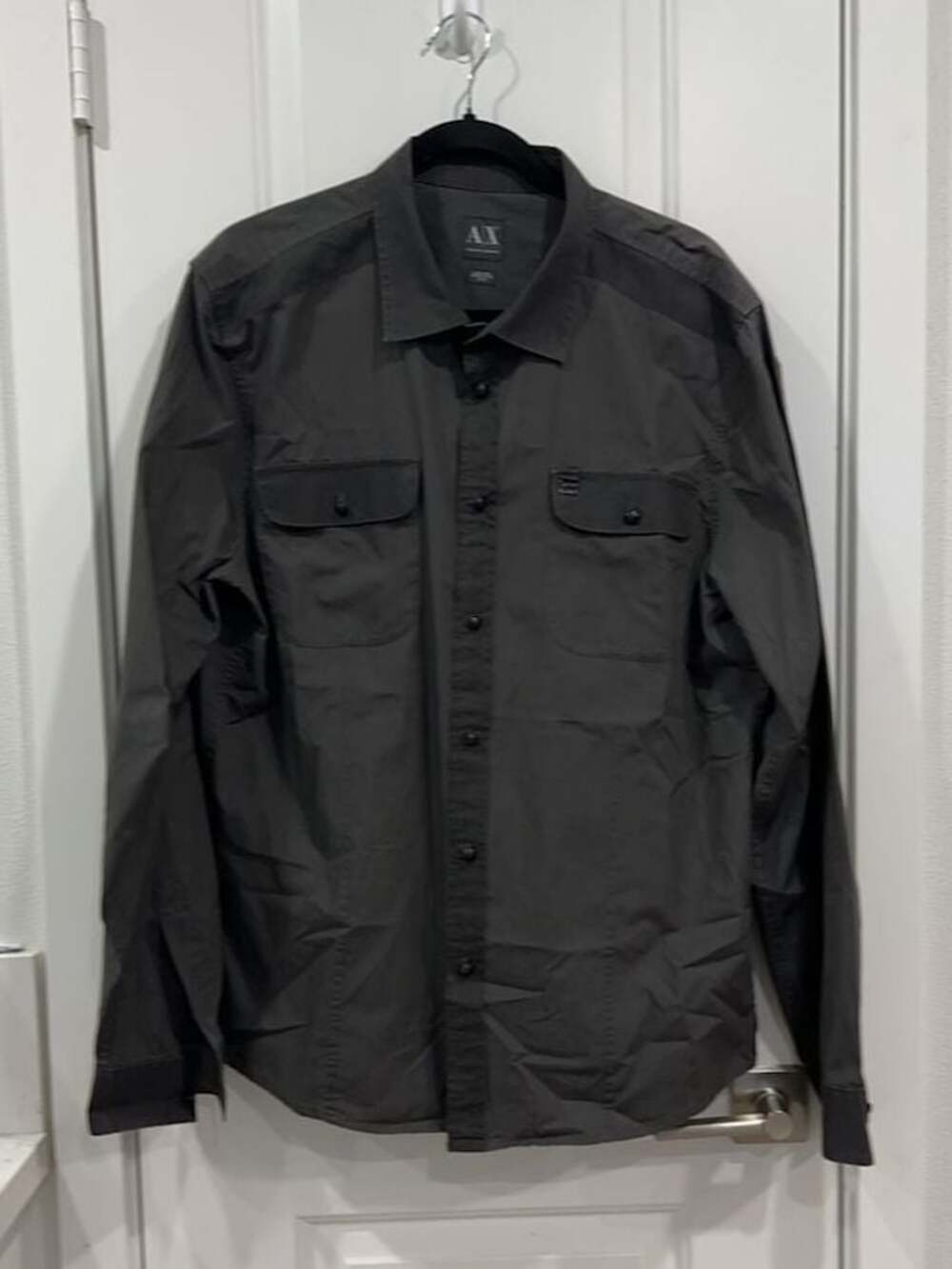 Armani Exchange AX Men's Long Sleeve Button Down Utility Shirt